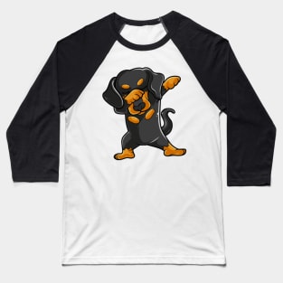 Cute Dabbing Dachshund Shirt Funny Dachshund Dab Baseball T-Shirt